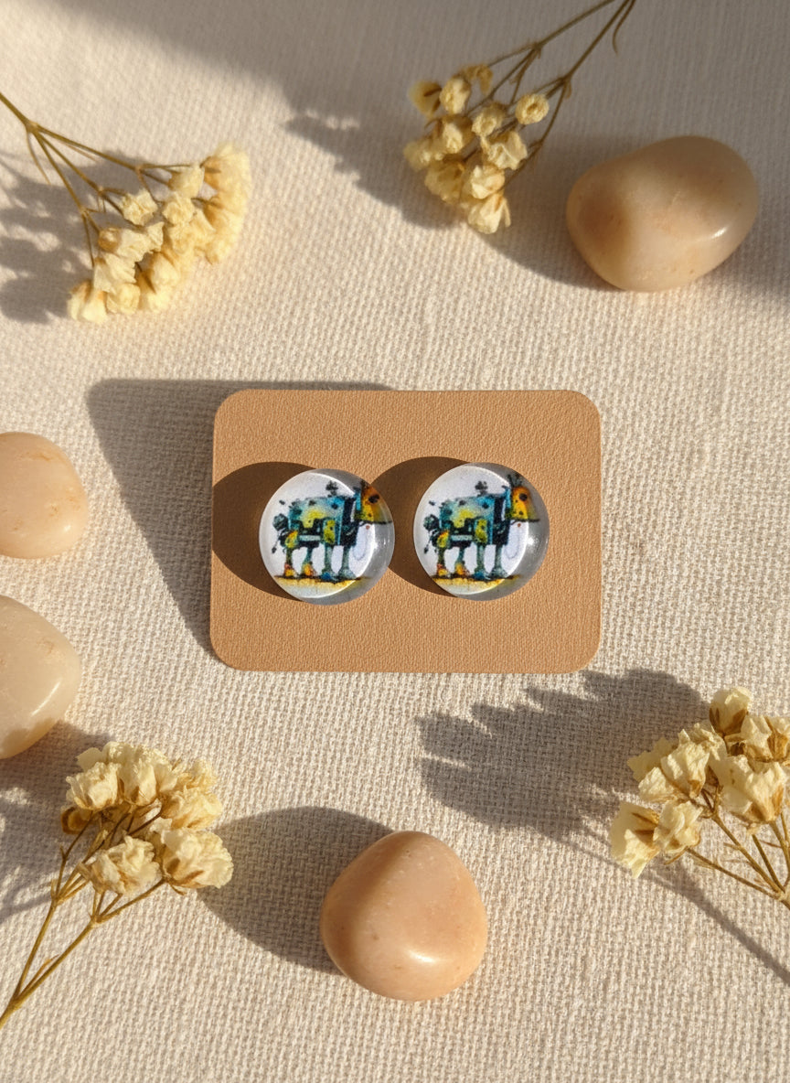 Cabochon Earring with Animal