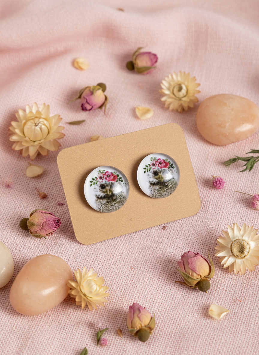 Cabochon Earring with Animal