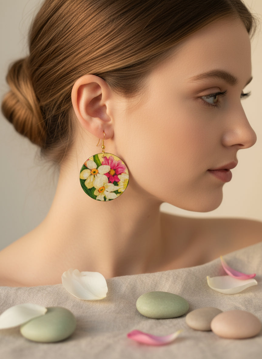 Decopauge Earring with Flower