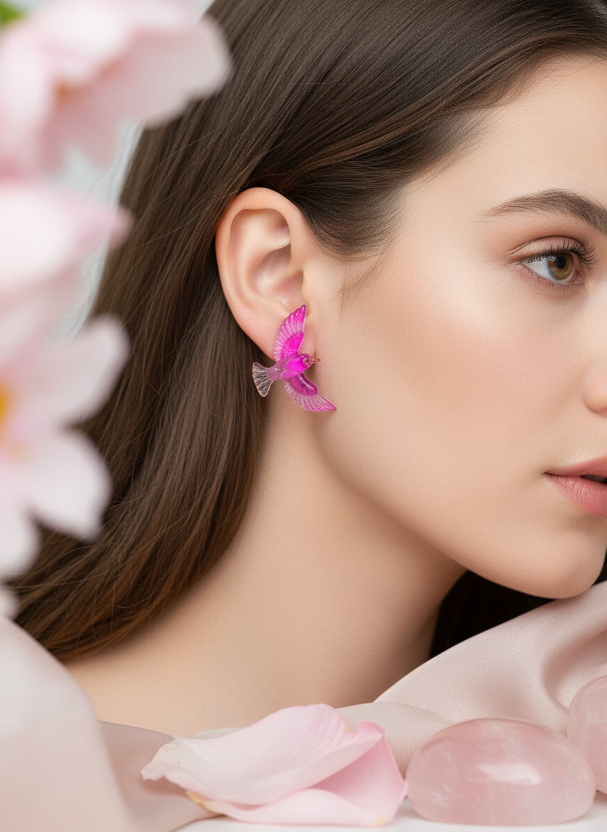 Plastic Earring with Bird