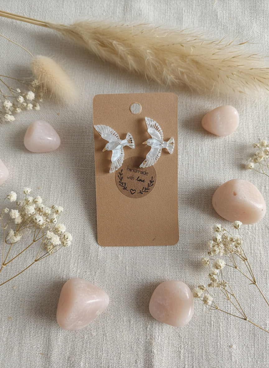 Plastic Earring with Bird