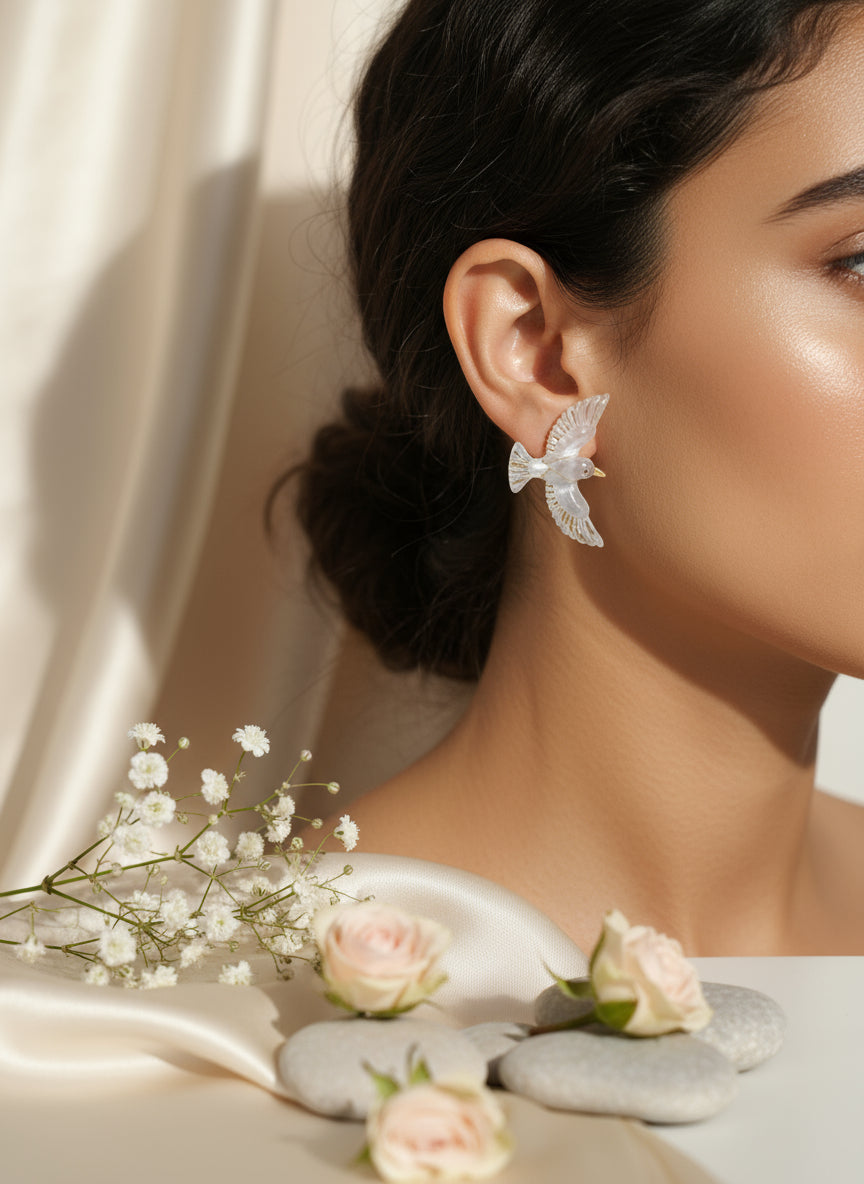 Plastic Earring with Bird