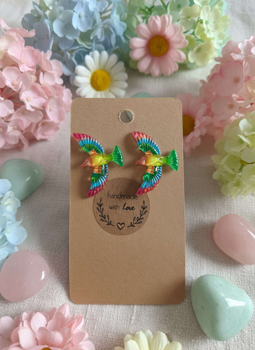 Plastic Earring with Bird