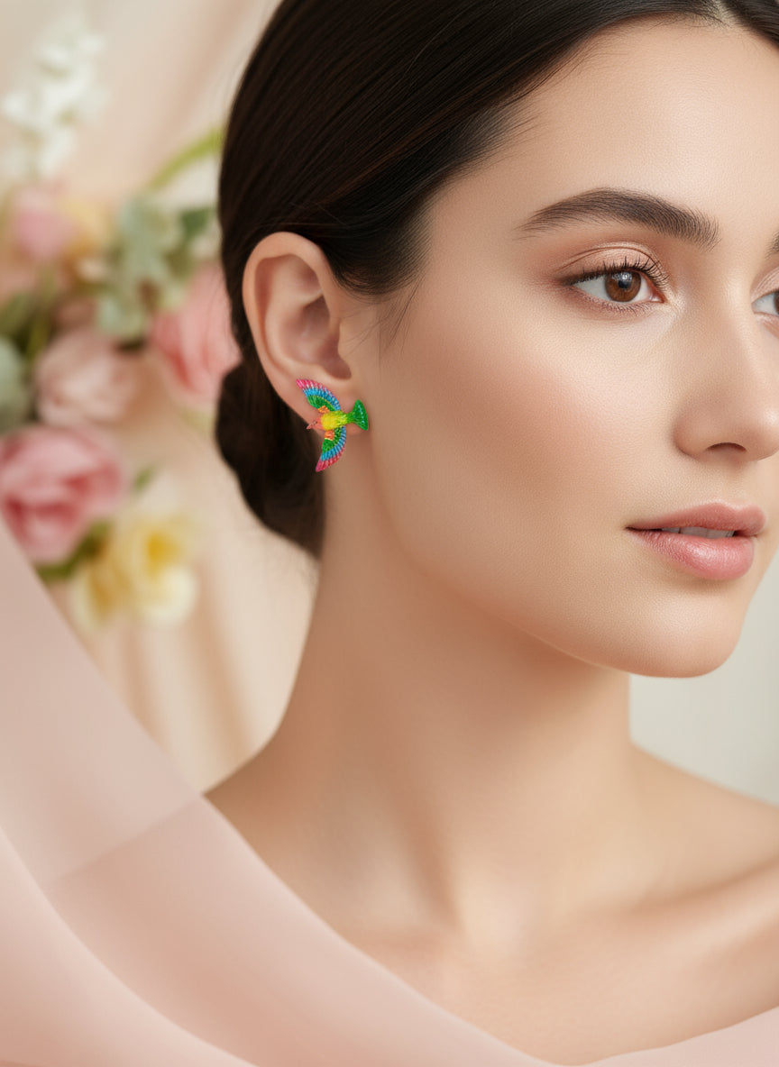 Plastic Earring with Bird