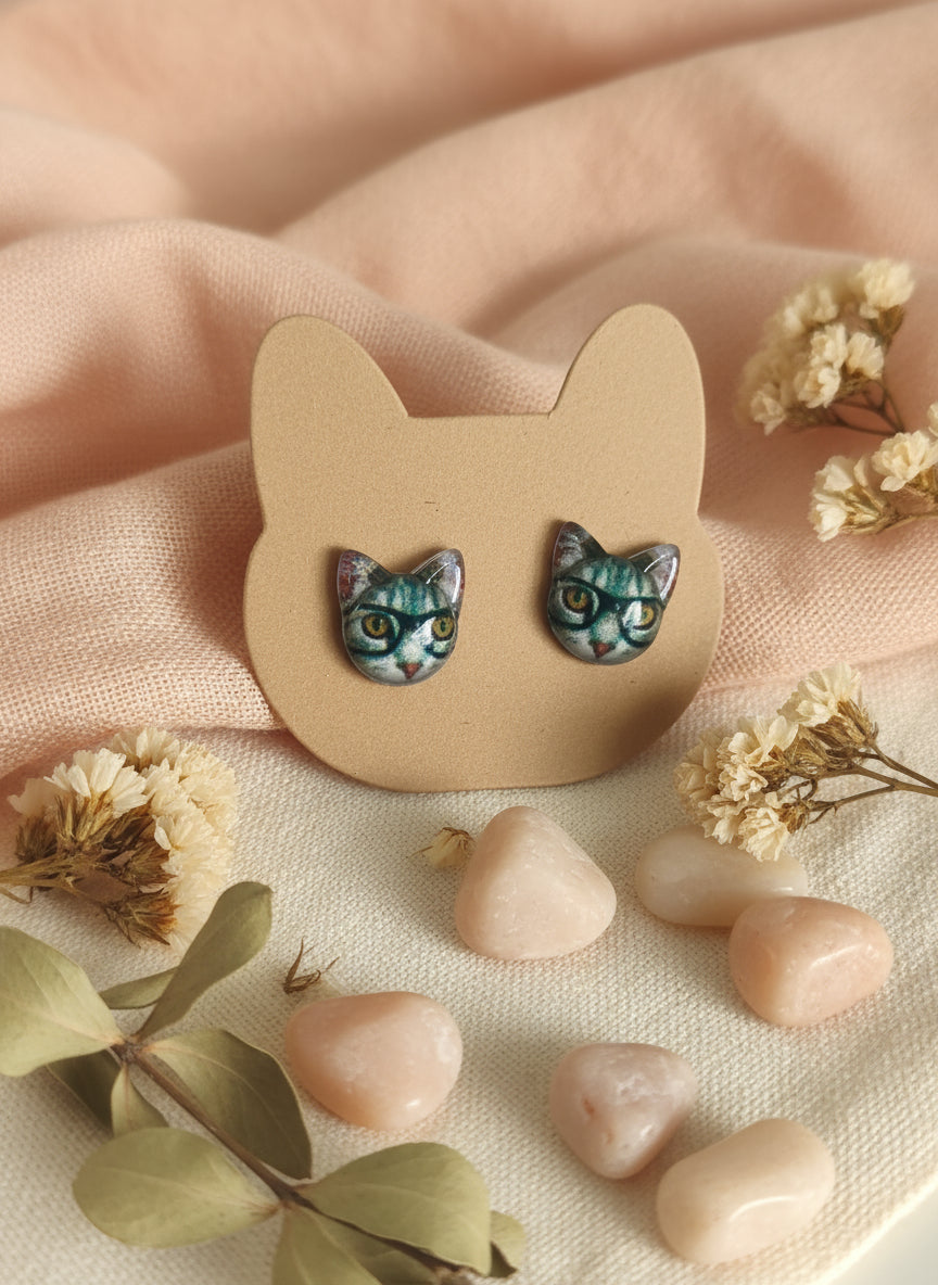 Plastic Earring with Cat