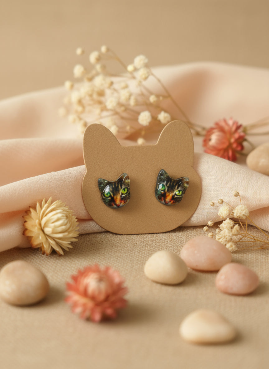Plastic Earring with Cat
