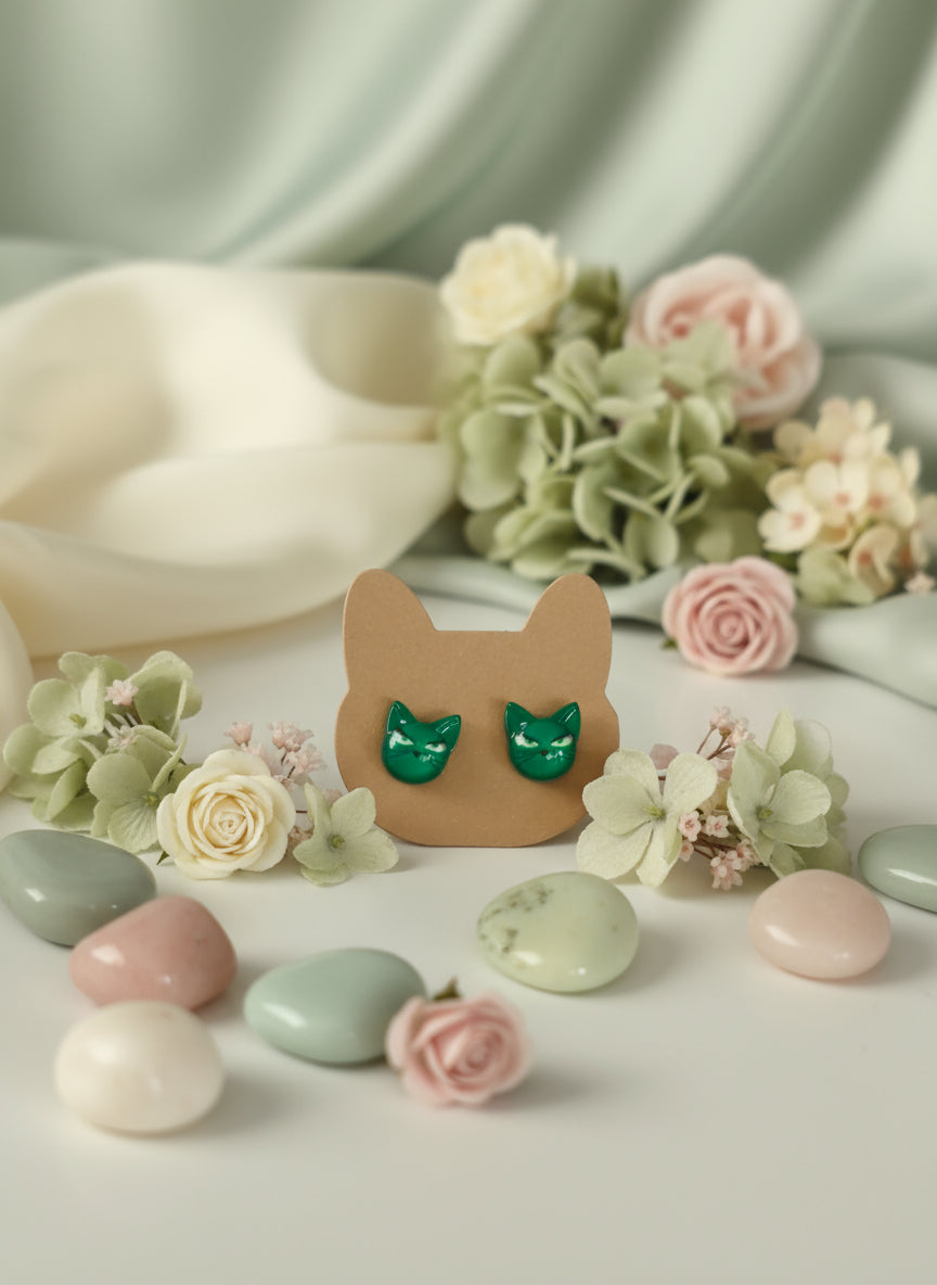 Plastic Earring with Cat