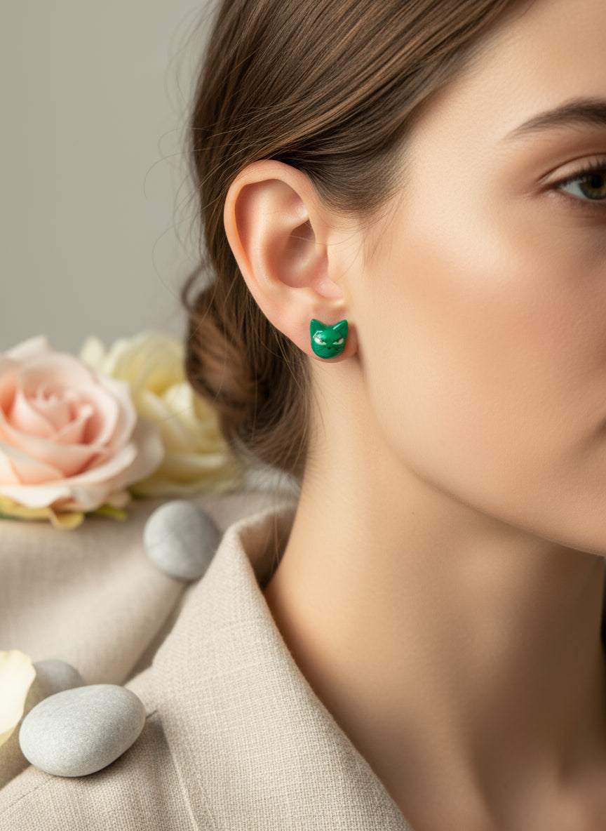 Plastic Earring with Cat