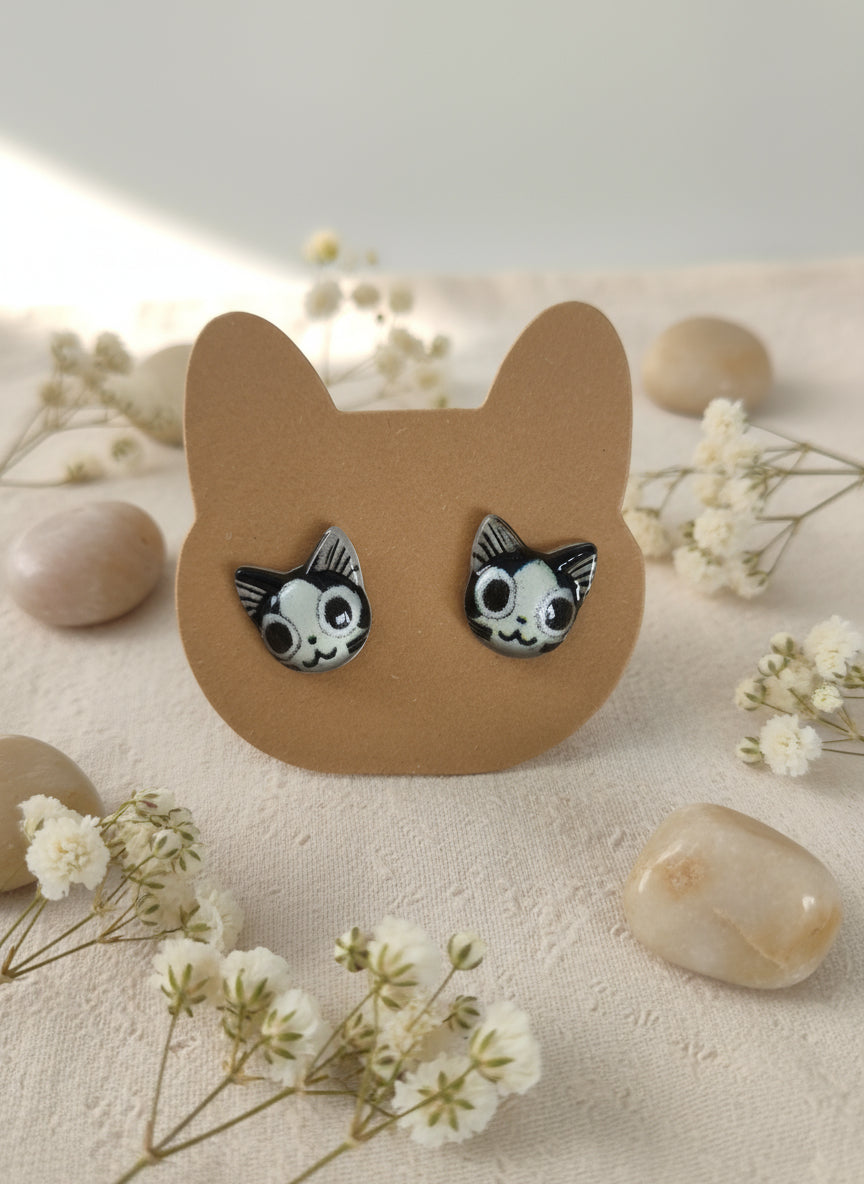 Plastic Earring with Cat