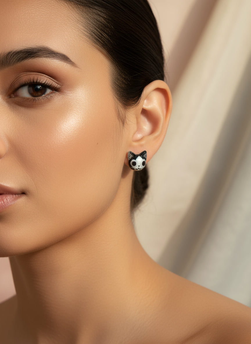 Plastic Earring with Cat