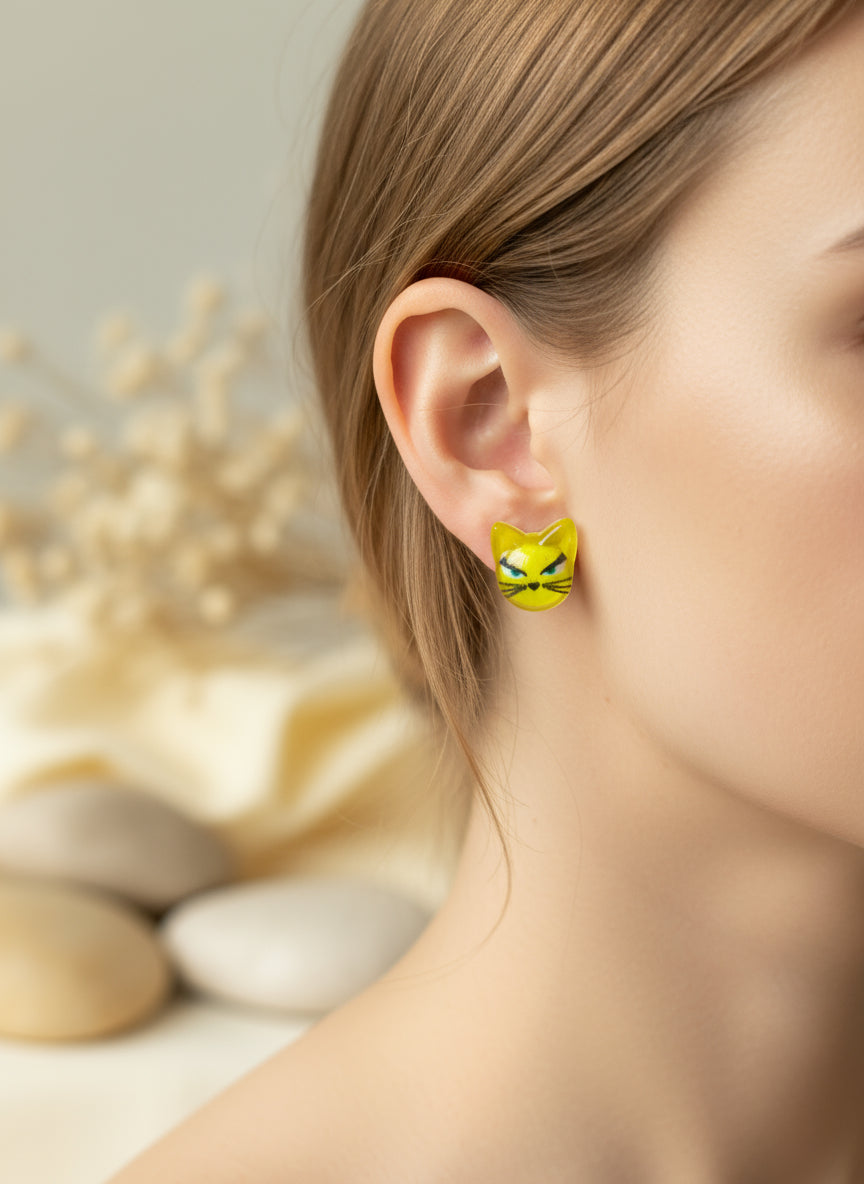 Plastic Earring with Cat