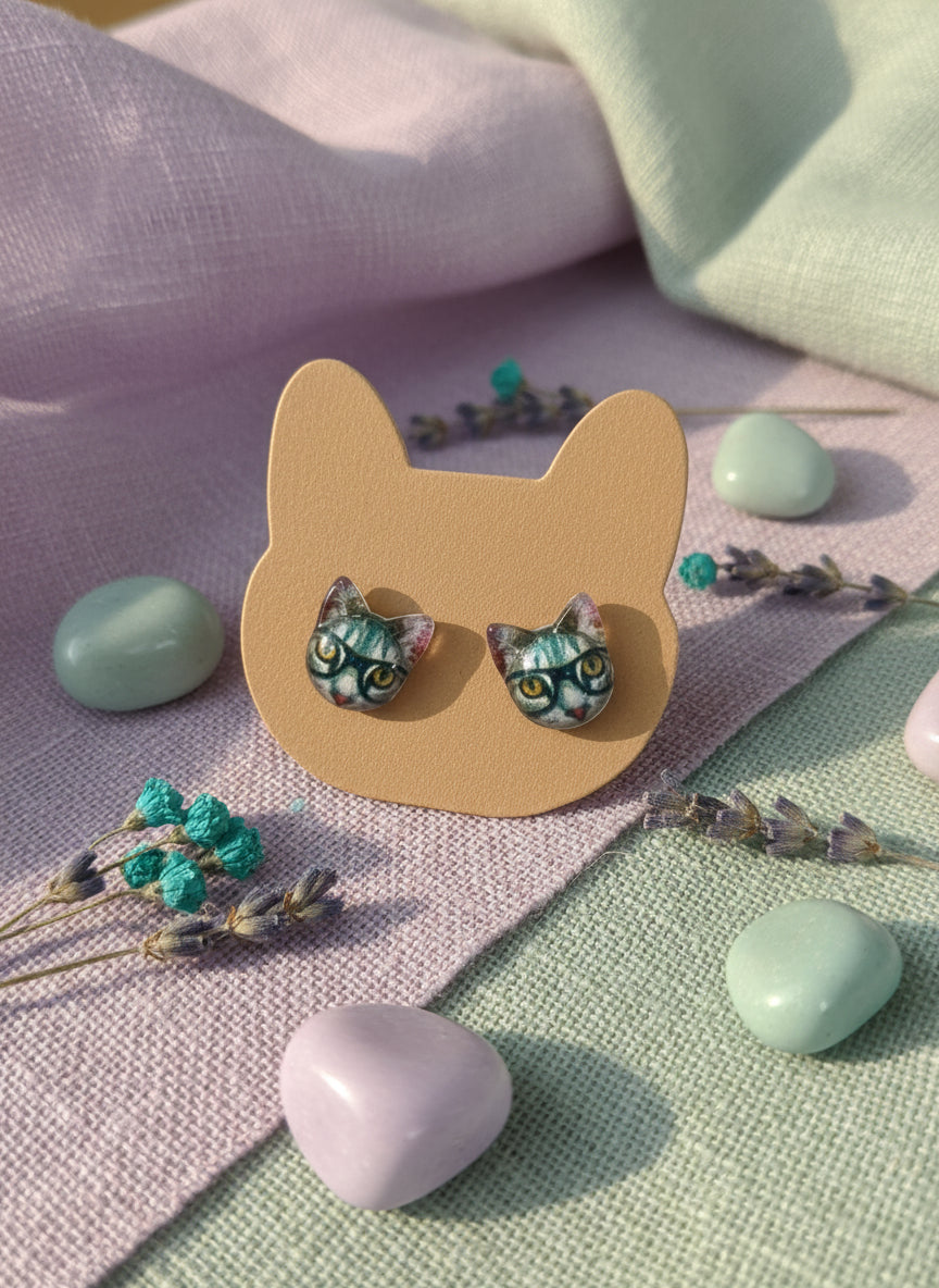 Plastic Earring with Cat