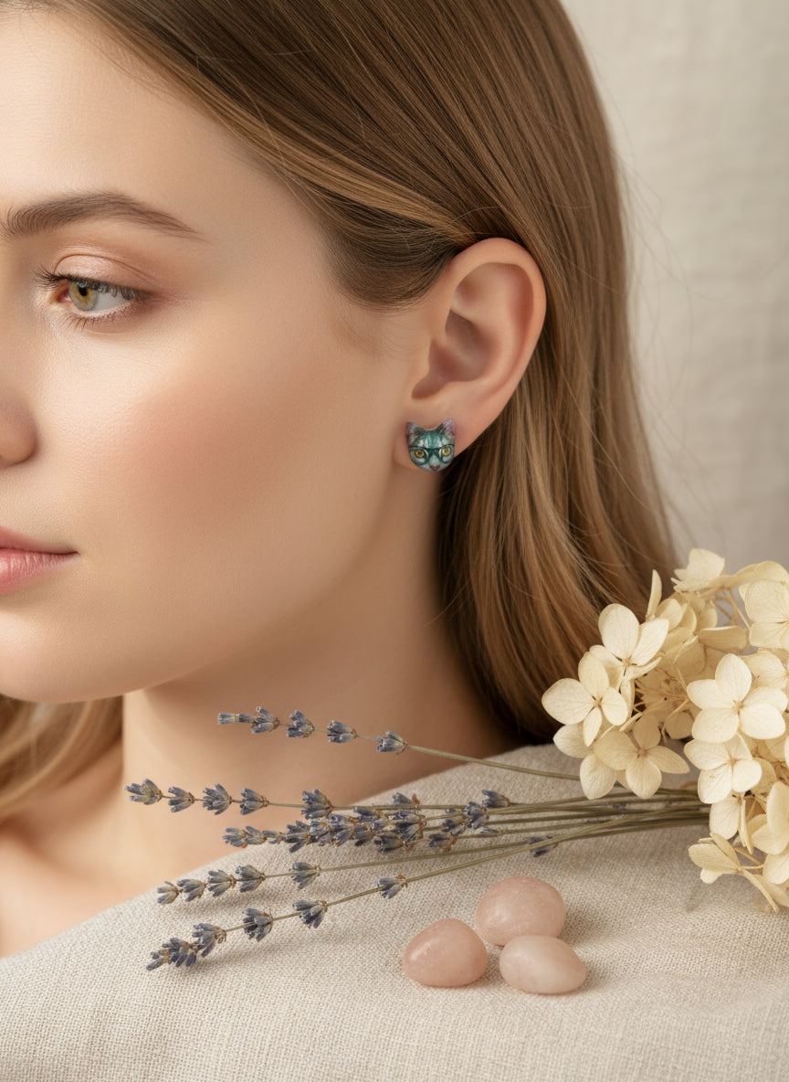 Plastic Earring with Cat