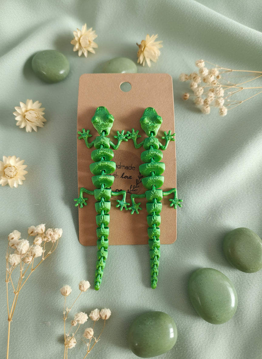 Plastic Earring with Gecko