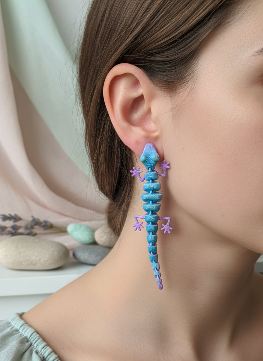 Plastic Earring with Gecko