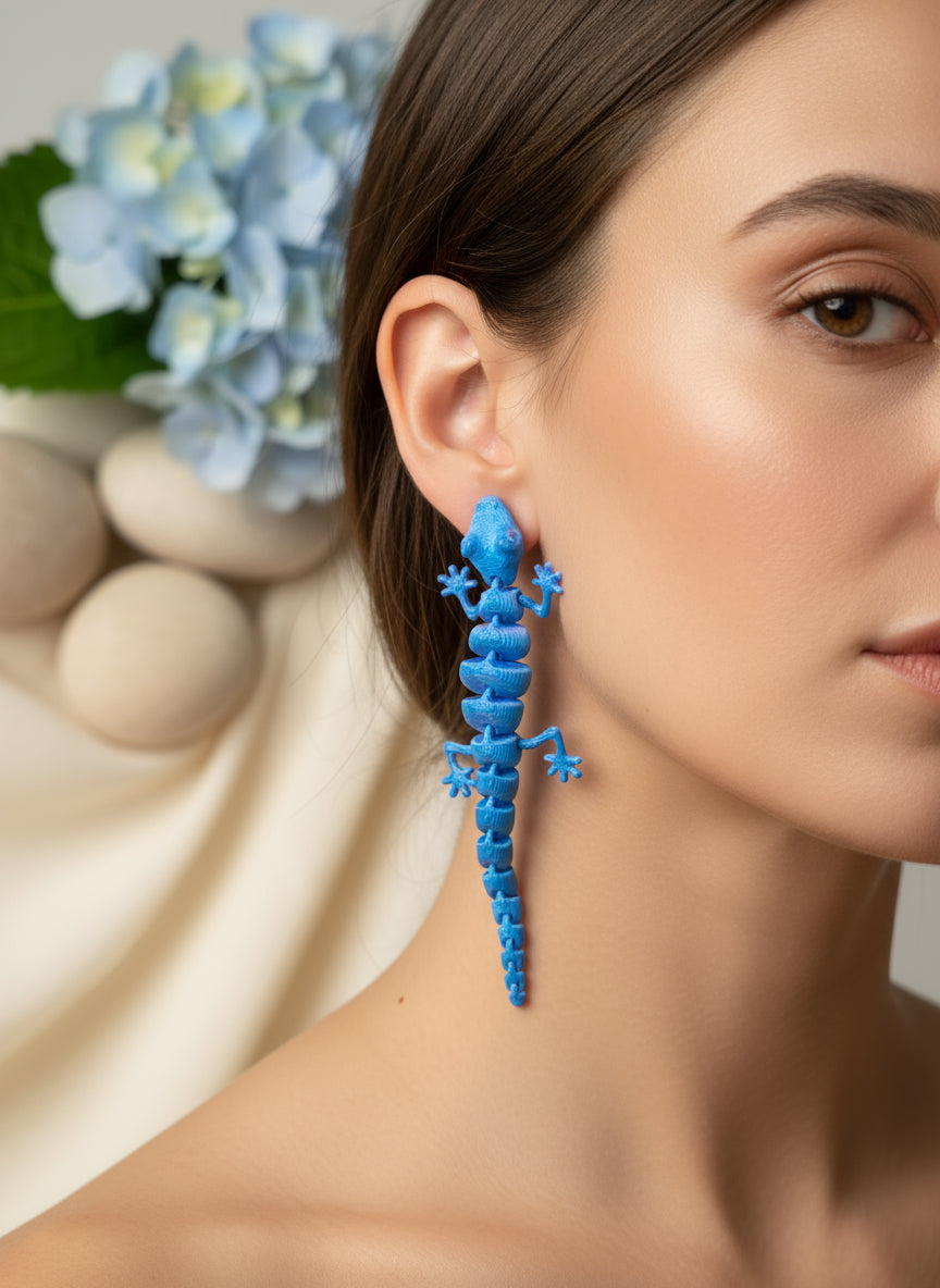 Plastic Earring with Gecko