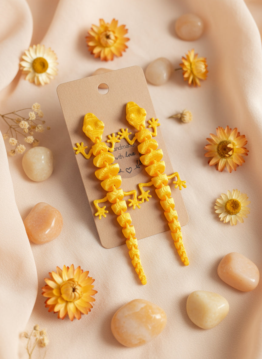 Plastic Earring with Gecko