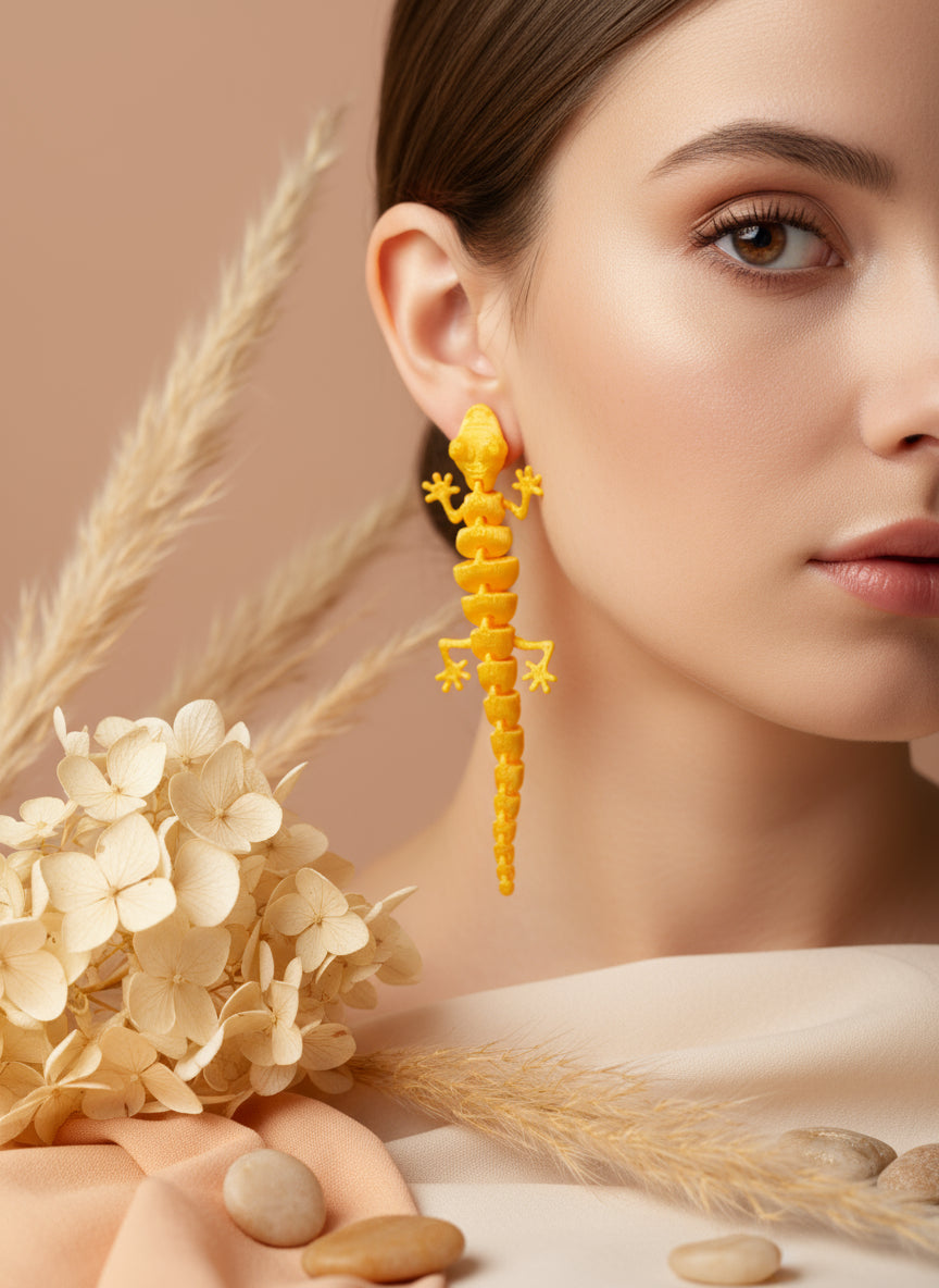 Plastic Earring with Gecko