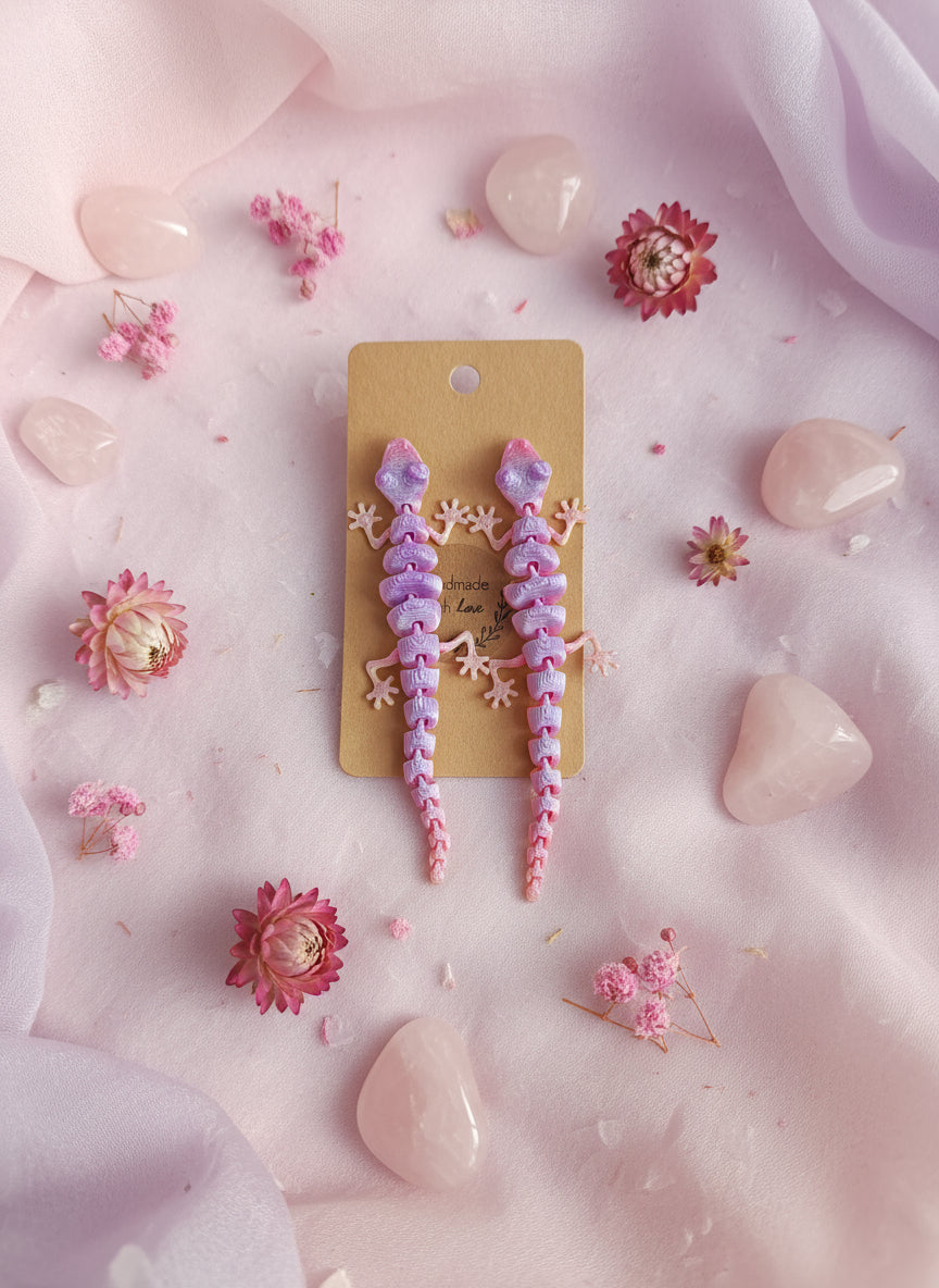 Plastic Earring with Gecko