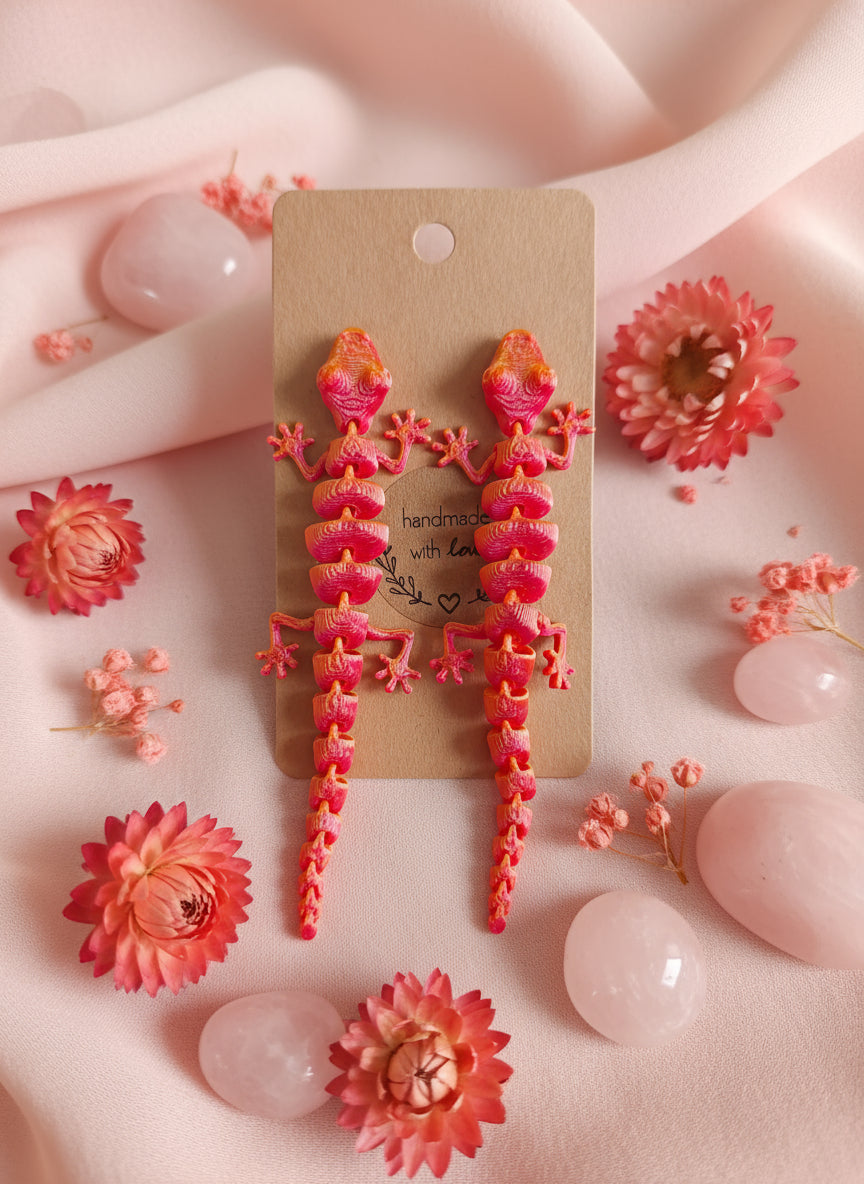 Plastic Earring with Gecko