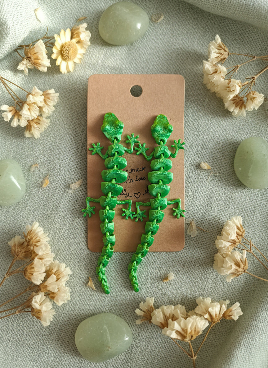 Plastic Earring with Gecko
