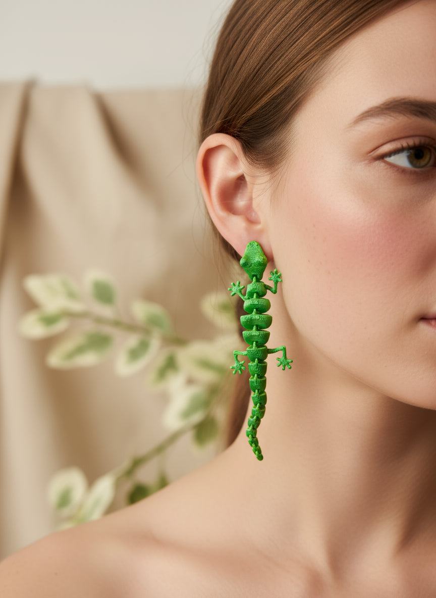 Plastic Earring with Gecko