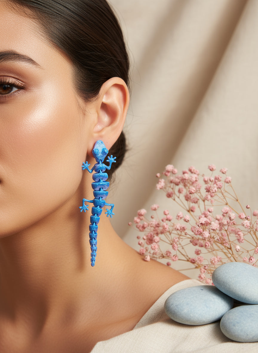 Plastic Earring with Gecko