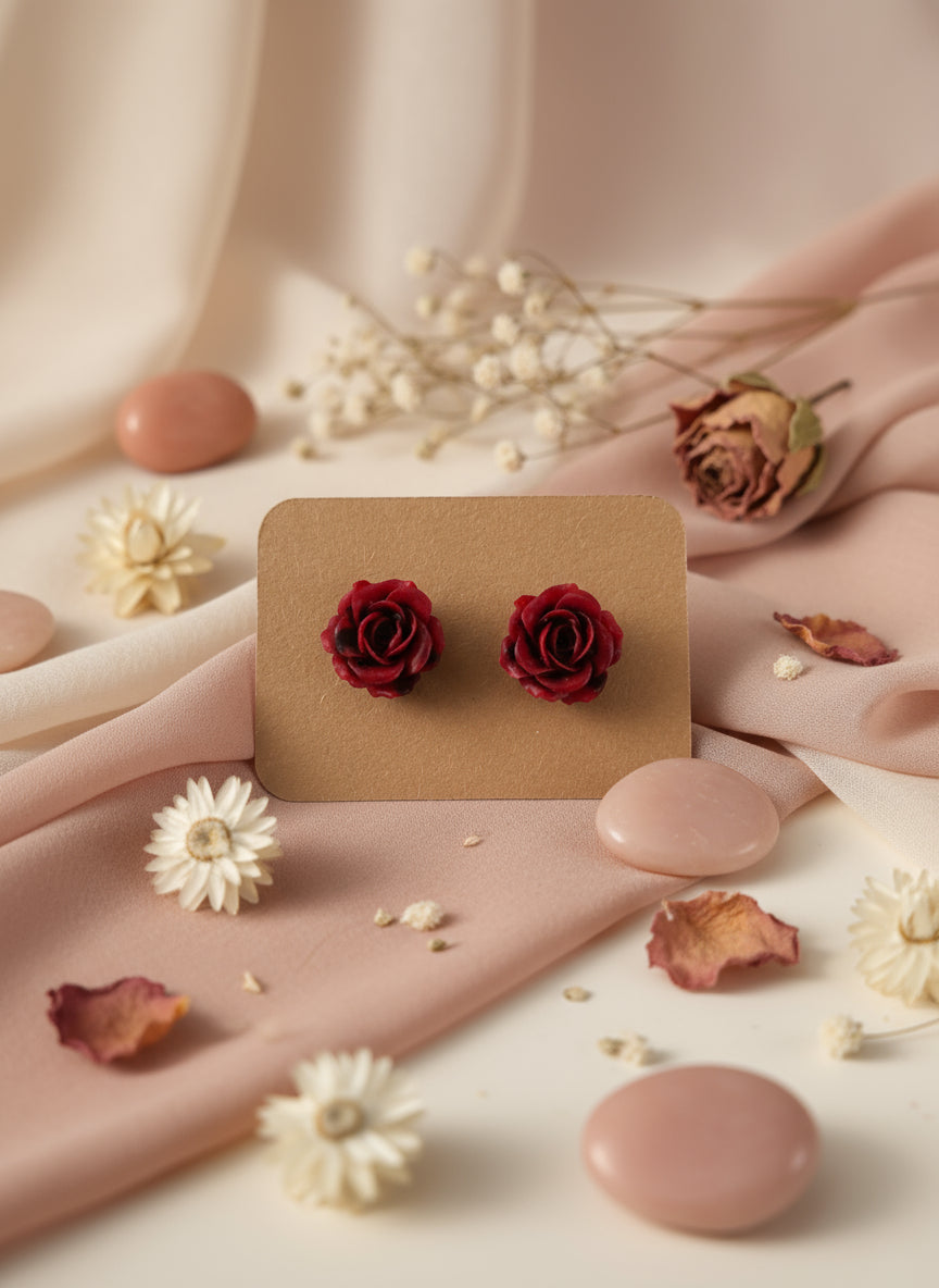 Plastic Earring with Flower