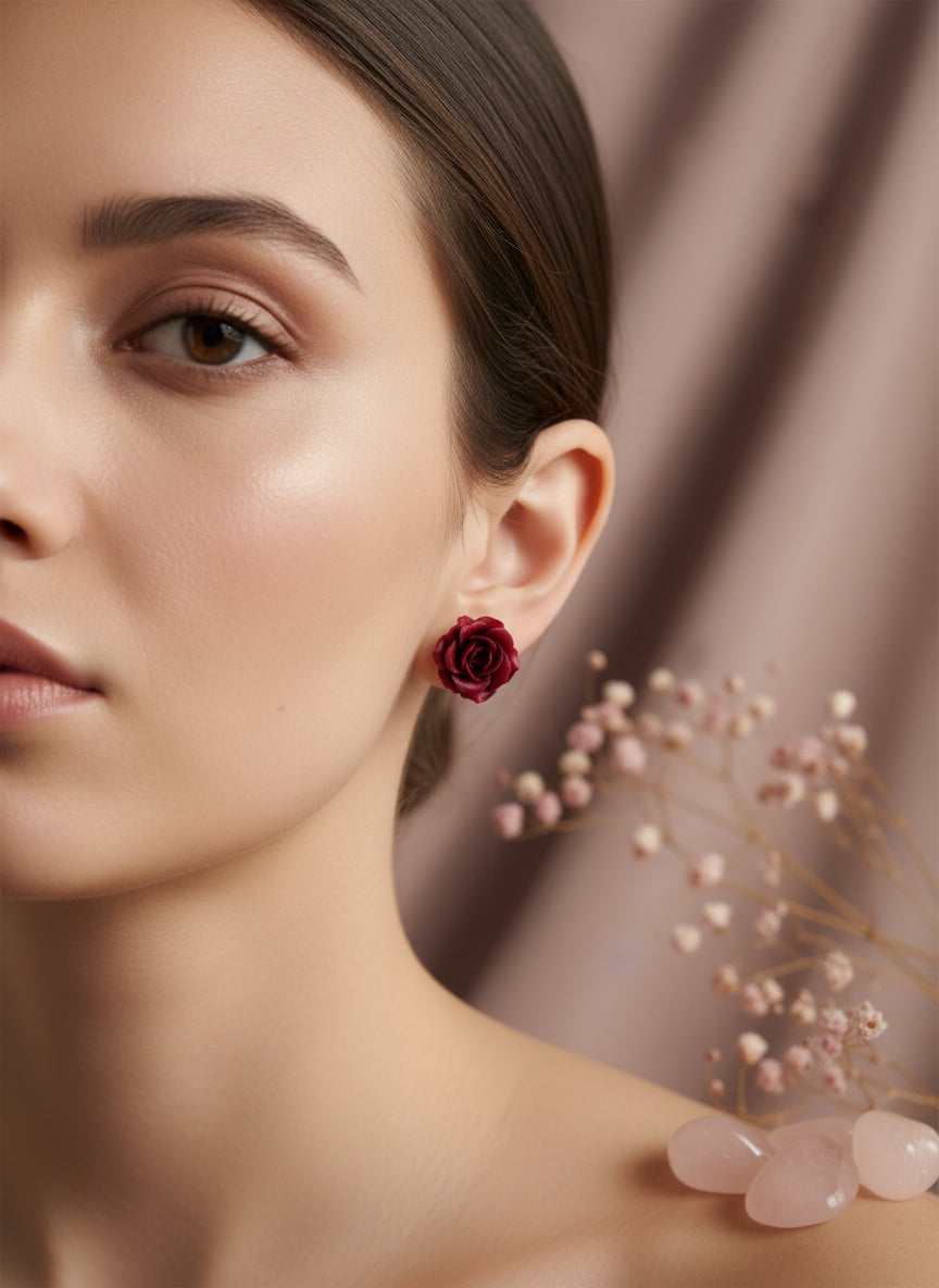 Plastic Earring with Flower