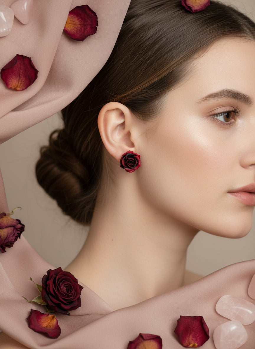 Plastic Earring with Flower