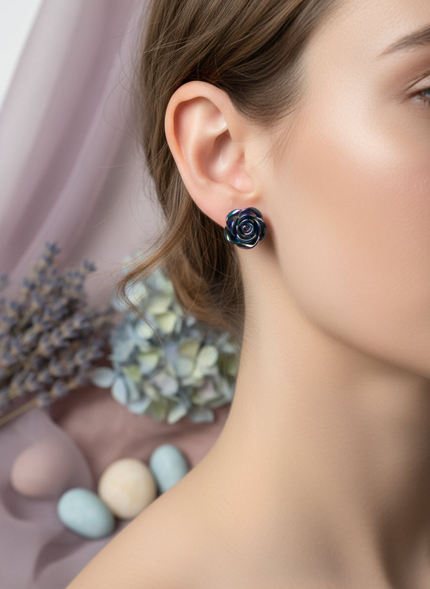 Plastic Earring with Flower