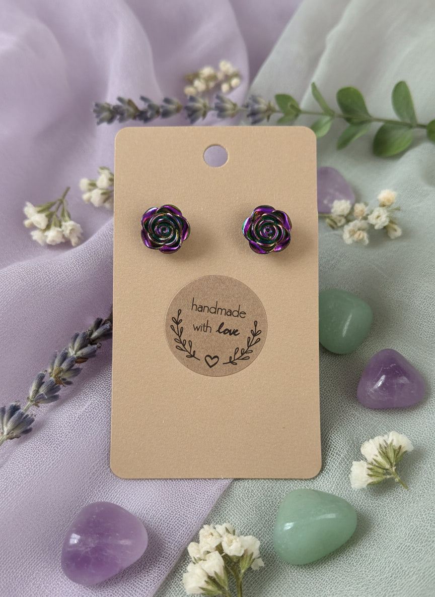 Plastic Earring with Flower