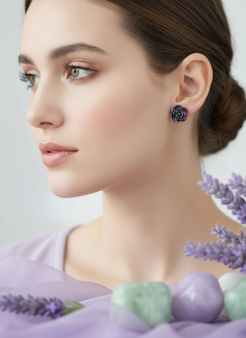 Plastic Earring with Flower