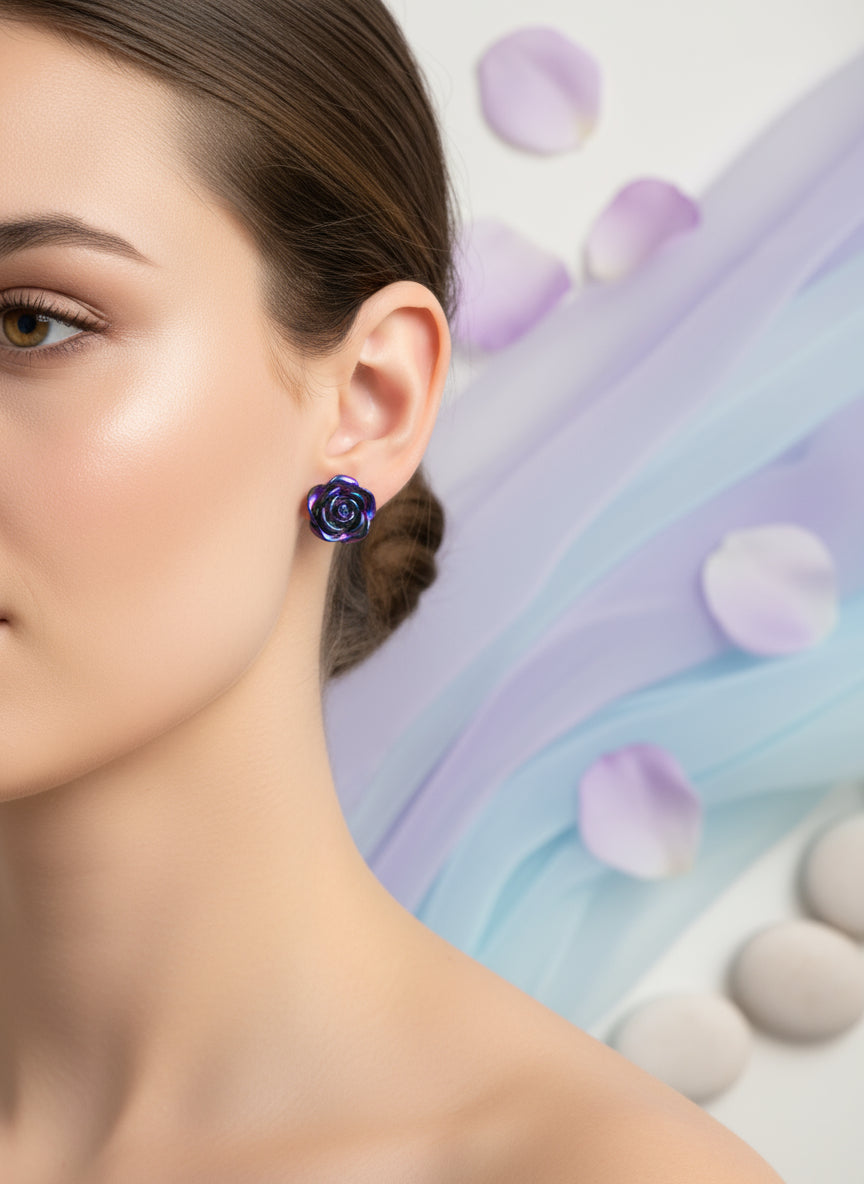 Plastic Earring with Flower