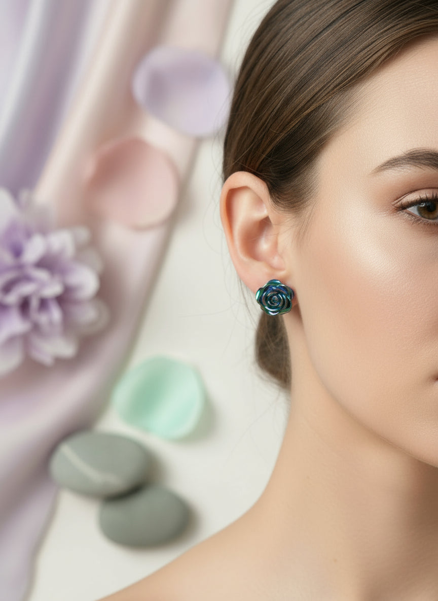 Plastic Earring with Flower