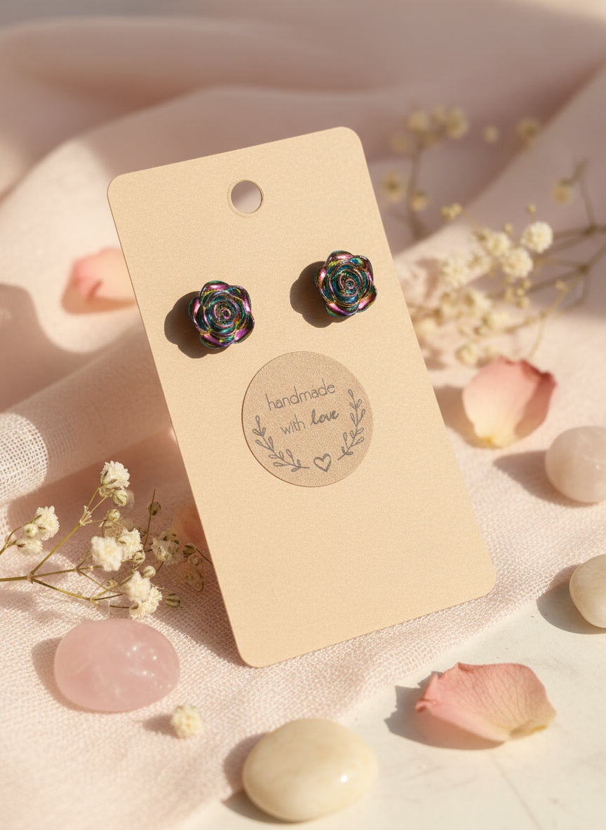 Plastic Earring with Flower