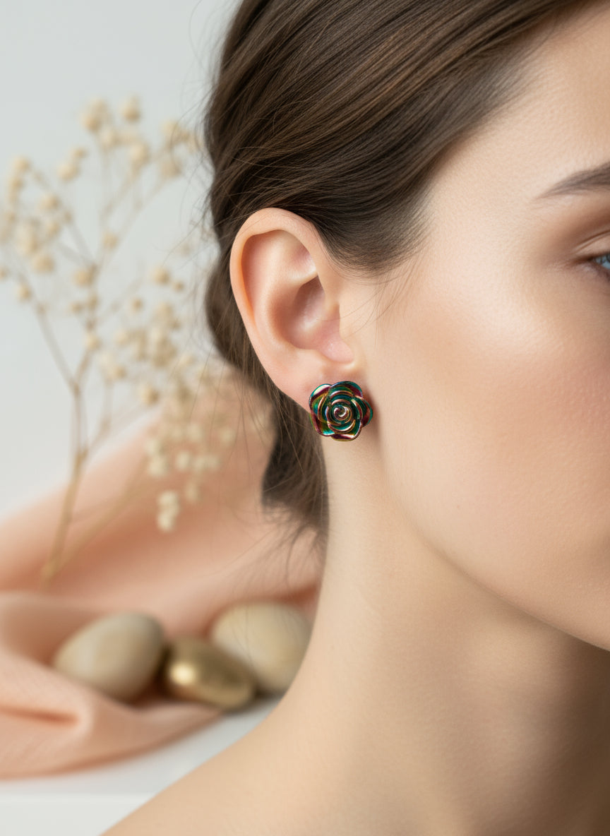 Plastic Earring with Flower
