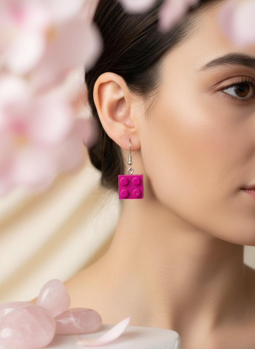 Plastic Earring with Lego for Gamers