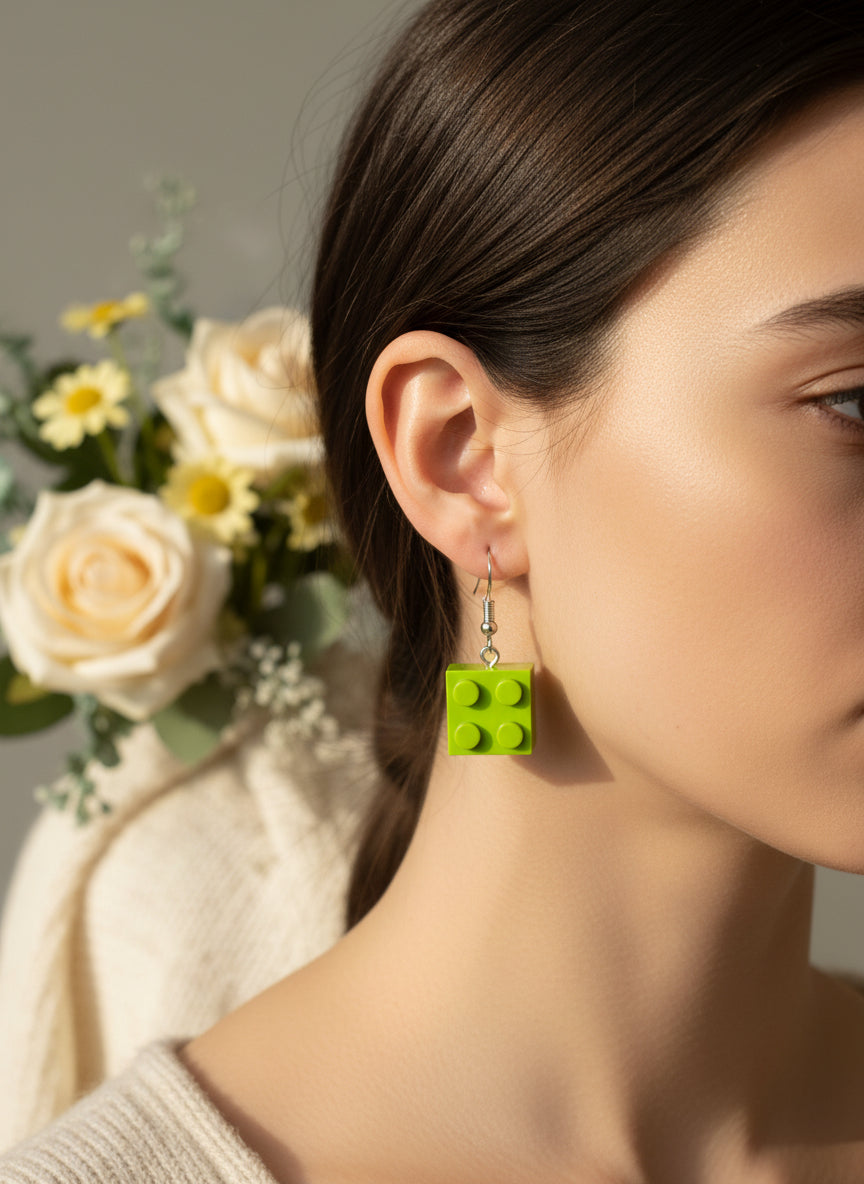 Plastic Earring with Lego for Gamers