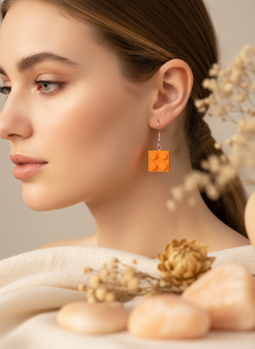 Plastic Earring with Lego for Gamers