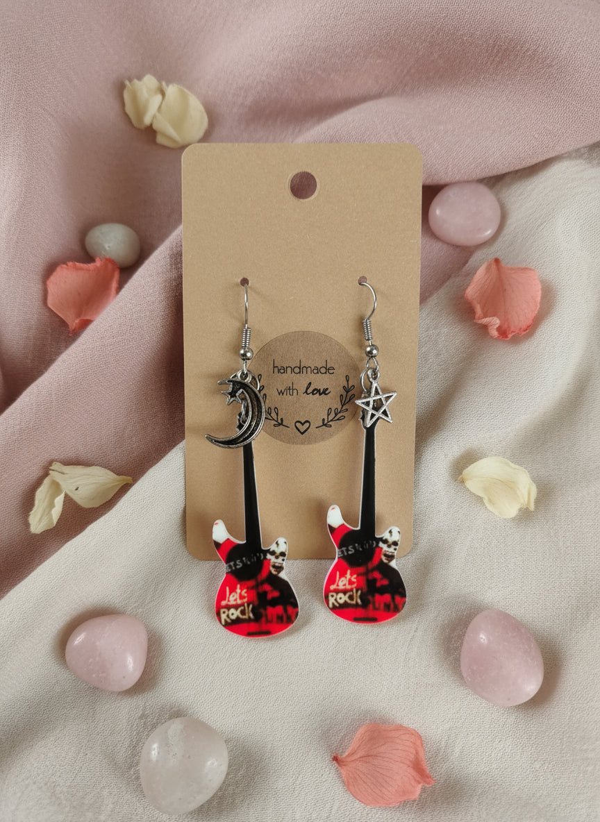 Plastic Earring with Guitar