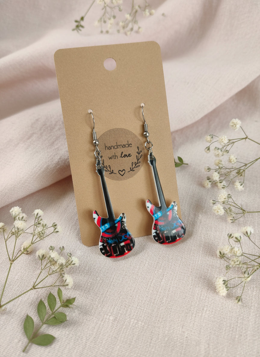 Plastic Earring with Guitar