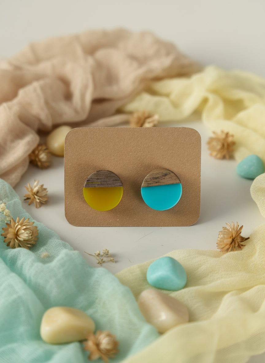 Plastic Woodlike Earring