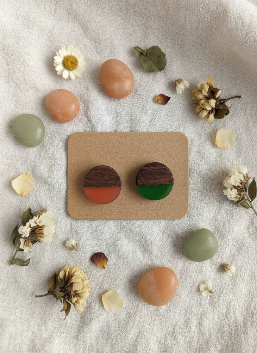 Plastic Woodlike Earring