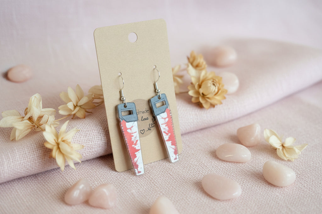 Plastic Earring Halloween Hand Saw