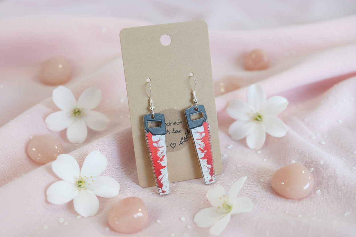 Műanyag fülbevaló Halloween kézifűrész