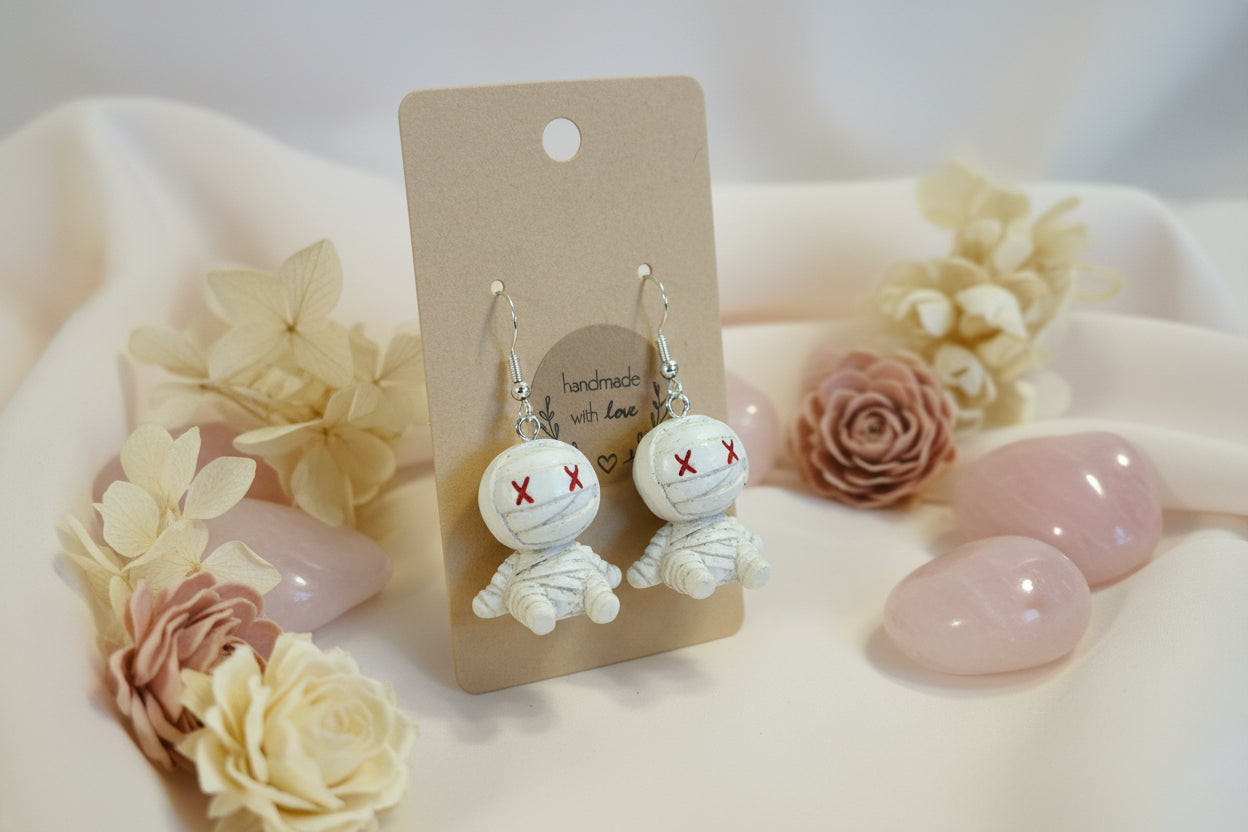 Műanyag fülbevaló Halloween Múmia