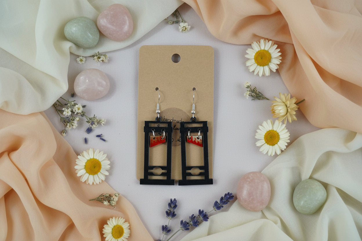 Műanyag fülbevaló Halloween giljotin