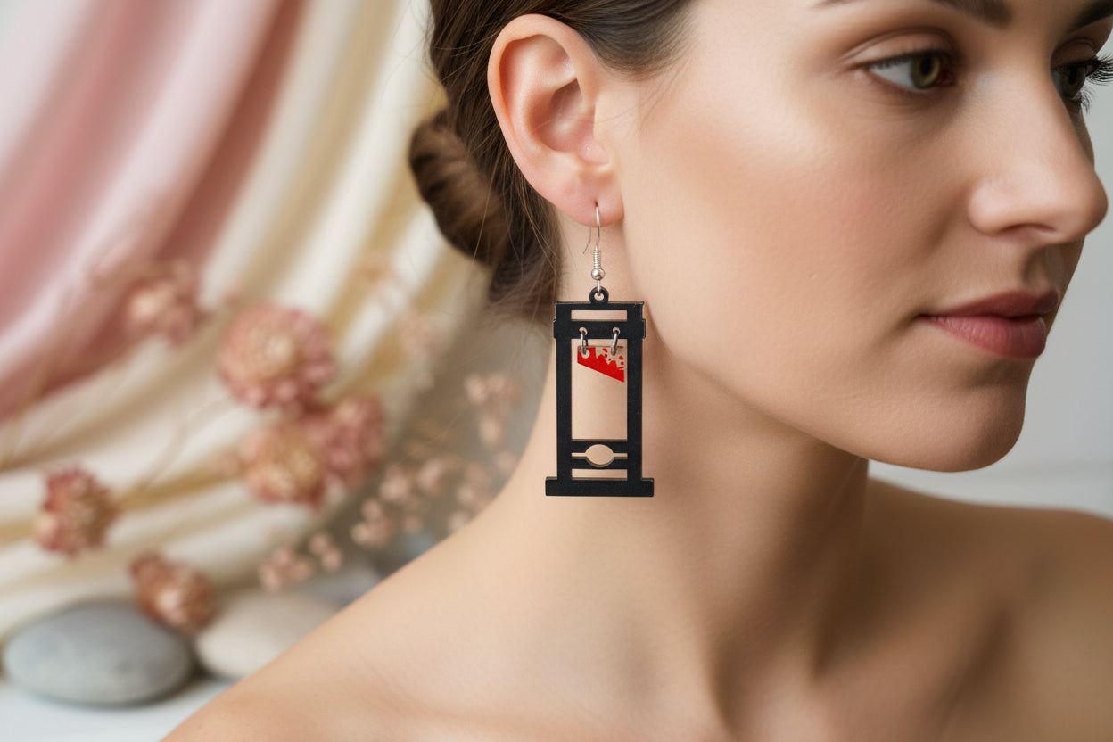 Műanyag fülbevaló Halloween giljotin