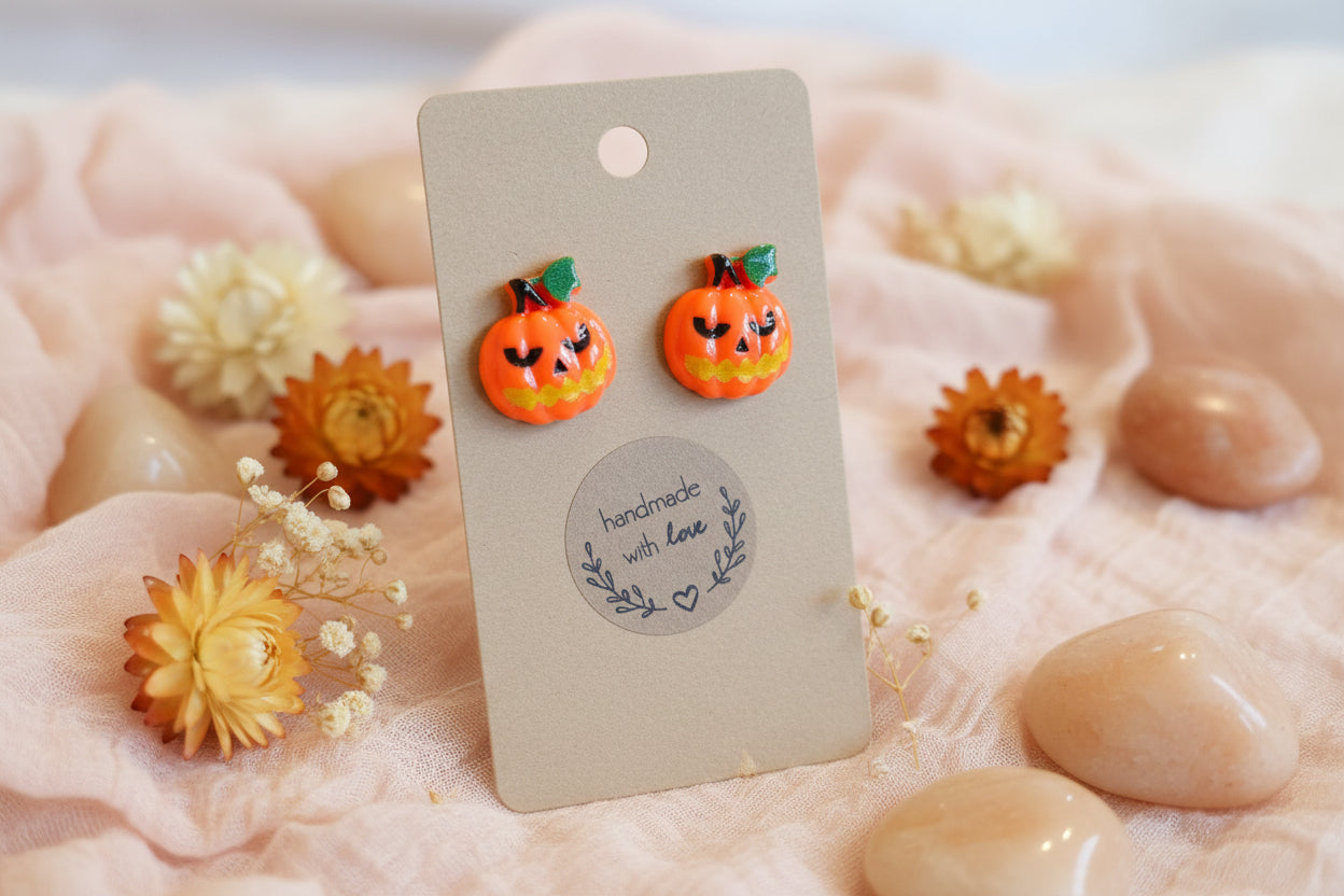 Plastic Earring Halloween Pumpkin